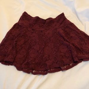 Maroon Lace Skirt
